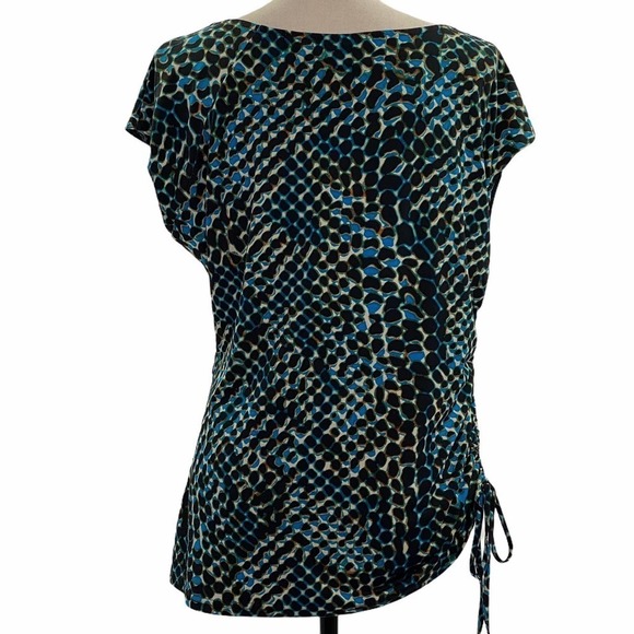 WORTHINGTON Ruffled Cinched Snake Print Blouse PL - Picture 3 of 10